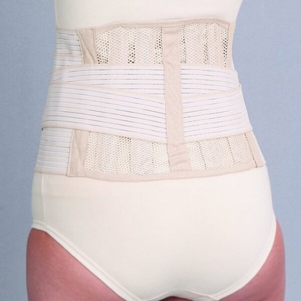 Back corset for supporting the lumbar part, narrowed, breathable